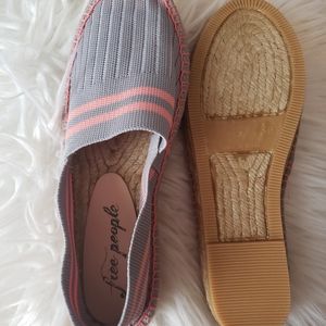 Free People Grey/Pink Espadrilles shoes Size 5.5 Slip on